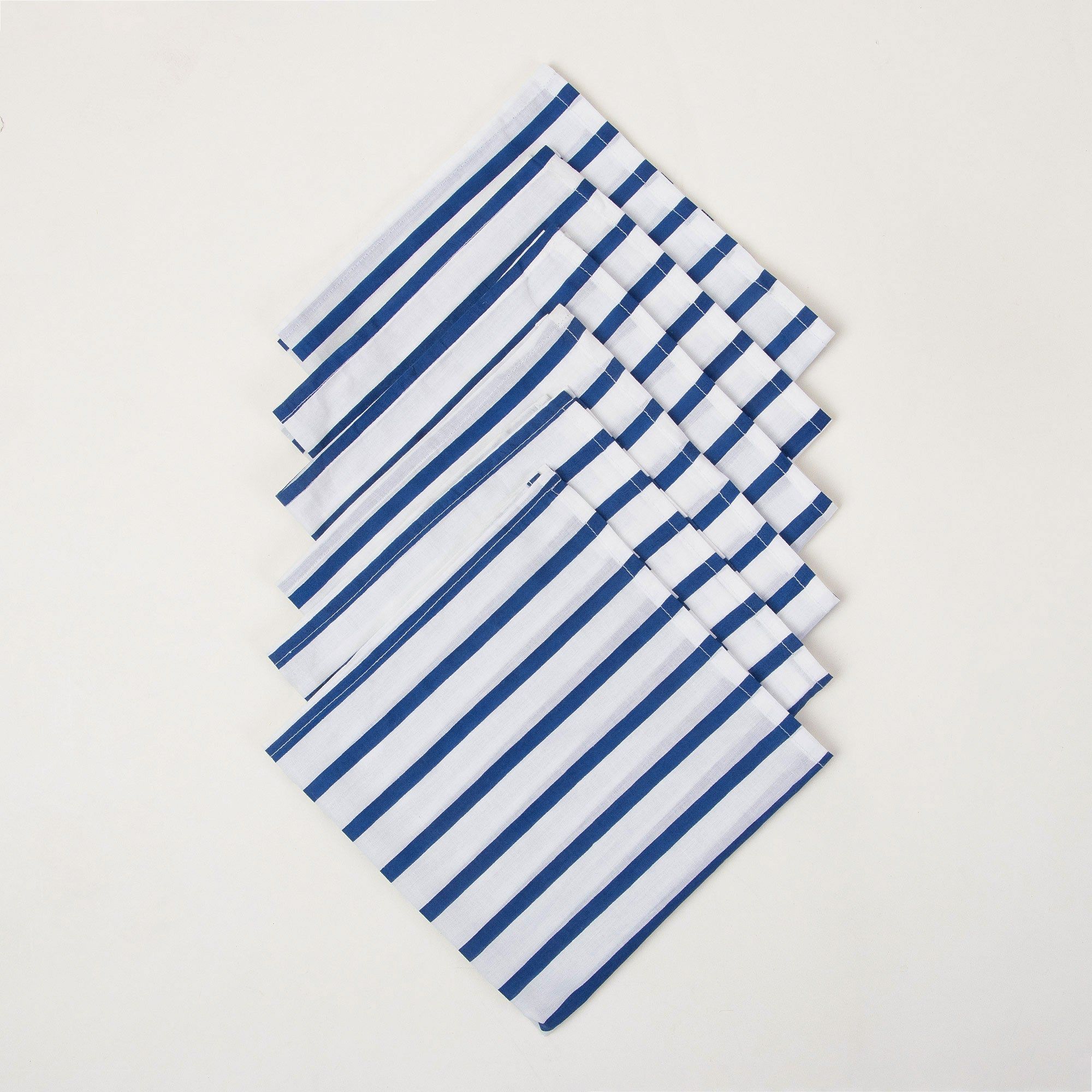 Stripes Hand Block Cotton Reusable Hankey Cloth